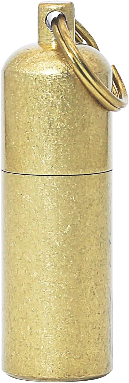 PPFISH Mini Brass Lighter - EDC Peanut Lighter Keychain - Waterproof Fire Starter Especially for Survival and Emergency Use